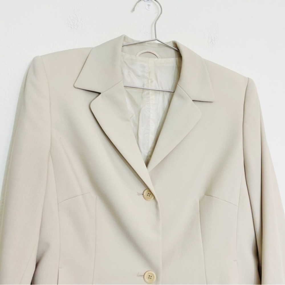 Betty Barclay Collection Virgin Wool Blend Blazer Jacket Size Medium Tan - Picture 2 of 9